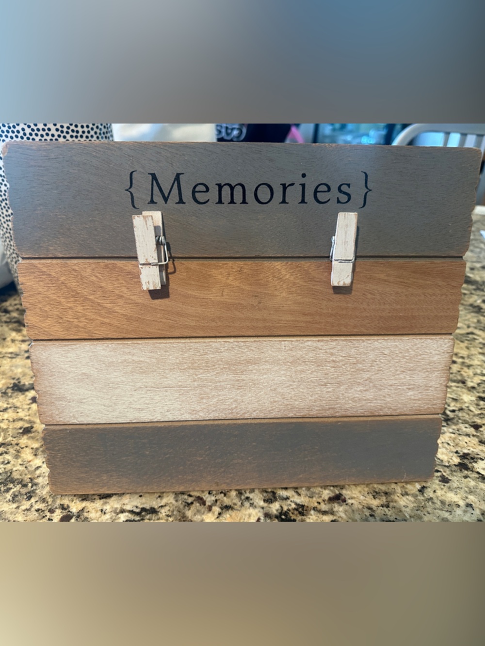 Hobby Lobby Memories Wooden Photo Display in Brown and Tan
